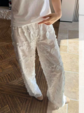 French flowered straight-leg pants