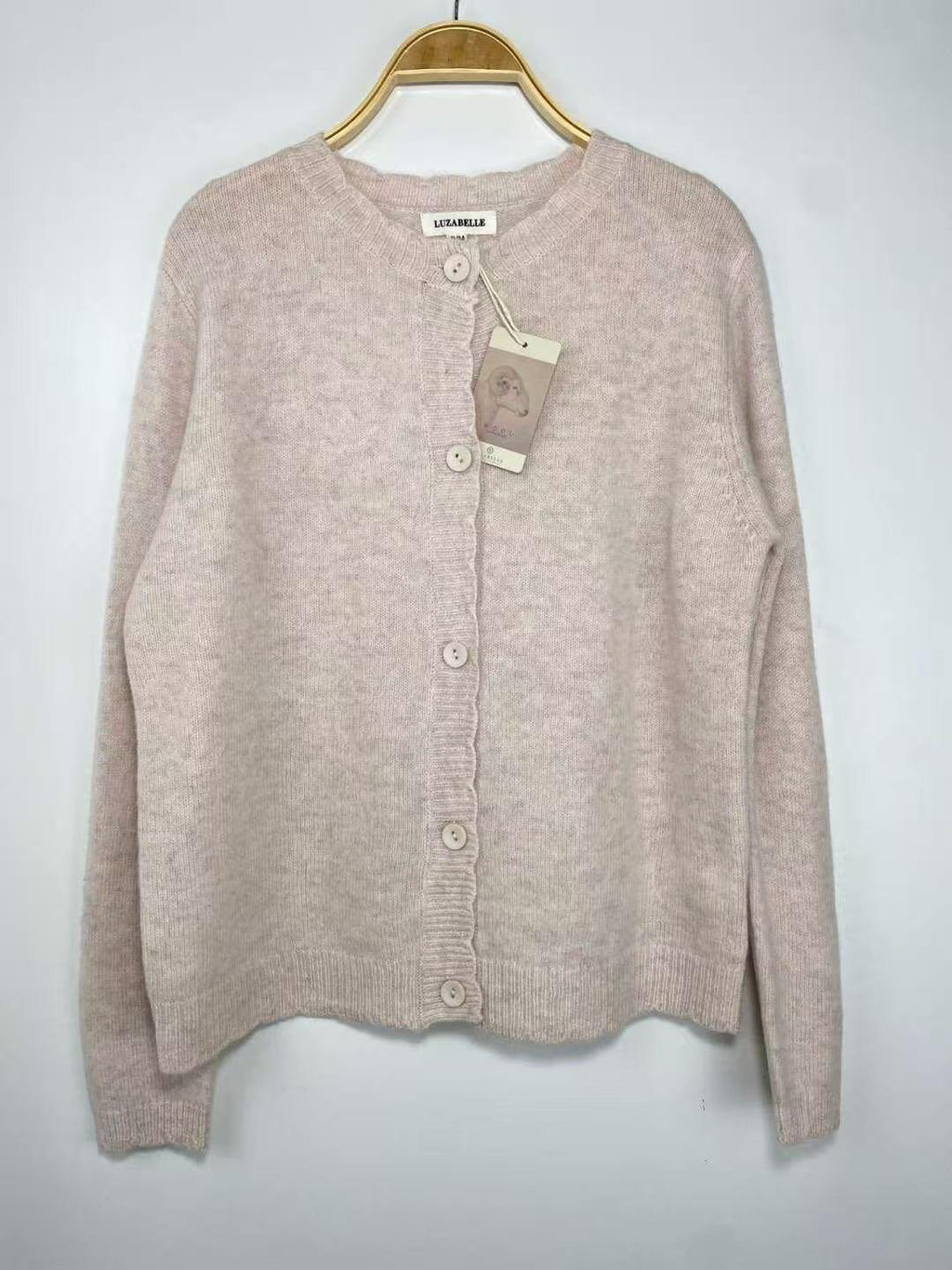 100% Wool Soft Knit Cardigan – Ecru – Ecru