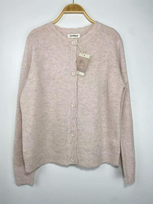 100% Wool Soft Knit Cardigan – Ecru – Ecru