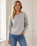 100% Wool Soft Knit Cardigan – Gray by LUZABELLE Paris