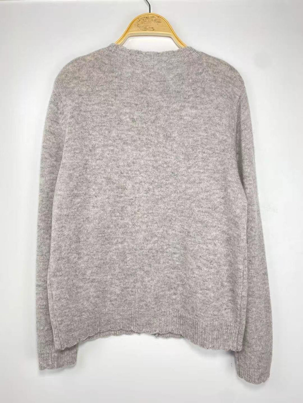 100% Wool Soft Knit Cardigan – Gray – Gray