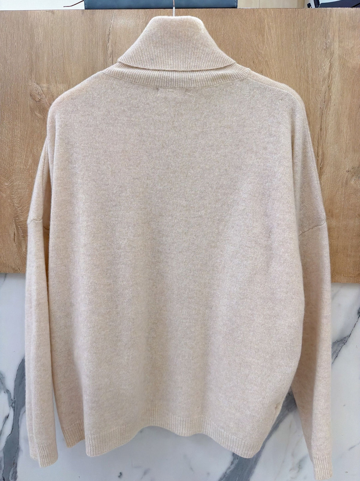100% Wool Turtleneck Sweater – Beige – Beige